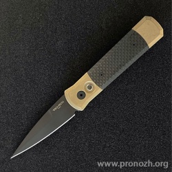    Pro-Tech Godson, DLC Coated Blade,  Bronze Aluminum Handle with Carbon Fiber Inlays