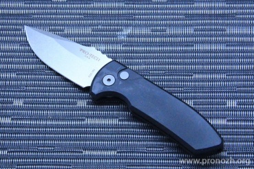    Pro-Tech SBR,  Stonewashed Blade, Black  Aluminum Handle 