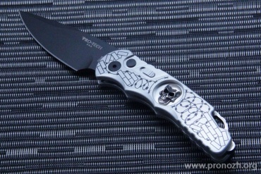    Pro-Tech TR-5 Auto Limited, DLC-Coated Blade, Aluminum Handle, Bruce Shaw Skull Inlay