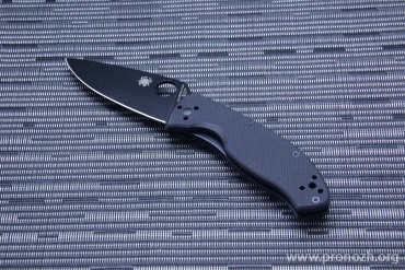   Spyderco Tenacious, Black Blade, 8Cr13MoV Steel, Black G-10 Handle