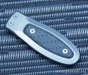    Lion Steel Gentleman's Pocket Money Clip, Titanium with Carbon Fiber Insert