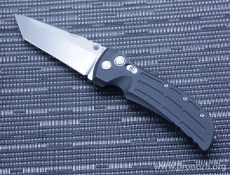   Hogue EX-01 4" Tanto Manual, Stone-Tumbled Blade, Black Aluminum Handle