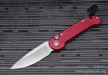    Microtech Large UDT (Underwater Demolition Team), Red Milled Aluminum Handles, Satin Finish