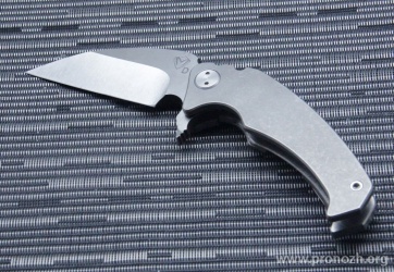   Medford Knife & Tool  FUK Flipper (Fighting Utility Knife), Stonewash Blade, D2 Tool Steel, Tumbled Titanium Handle