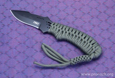   CRKT Thunder Strike, Powder Coat  Blade, Green Paracord Wrapped Handle