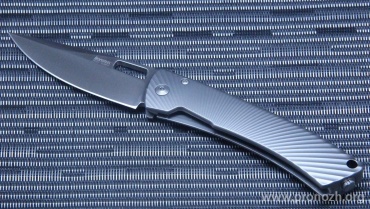C  Lion Steel TiSpine, Satin Finish Blade, Gray Matte Anodized Solid Titanium Handle