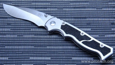    Brend Knives   Custom  Marauder Clip Point, Hand Ground Satin Blade, Titanium with Stingray Inserts Handle