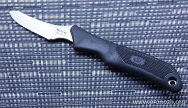   Buck ErgoHunter Caping Knife, Satin Finish Sandvik 1227 Blade, Black Kraton Handle