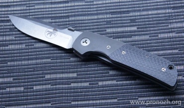   Microtech  ATCF Terzuola D/A, Stonewash 154CM Steel, Carbon Fiber Scales with Titanium Liners and Bolster