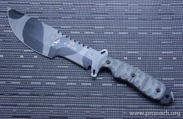   TOPS SXB, Clip Point, Traction Coating Blade, Micarta Handle