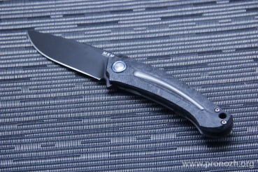   MKM Knives  Arvenis, DLC coated Blade, Titanium / Carbon Fiber Handle with  Grey Titanium  Inlay