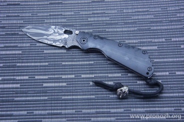  STRIDER KNIVES  SMF  Custom,  Crucible CPM S30V Steel, Cerakote Coated Starlingear Designed Laser Engraving Blade,  Titanium Scale, Lockbar / Pocket Cli