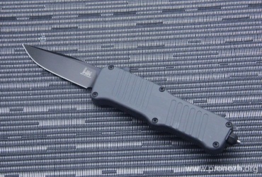       Heckler & Koch by Hogue, Mini Incursion OTF Auto Clip Point, Black  Blade, Matte Grey Aluminum Handle