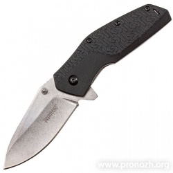 Складной нож Kershaw Swerve, Stonewashed Blade, Black GRN Handle
