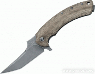   Fox Knives "Geco", Stonewashed  Blade, Micarta / Titanium Handle