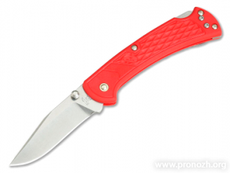   Buck 112 Ranger Slim Select, 420HC Steel, Stonewash Blade, Red GRN Handle