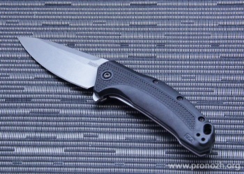 Складной нож Kershaw Link, 420НС Steel, Stonewashed Blade, Black GRN Handle