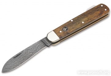 Складной нож Boker -  Solingen  Hunters Knife Mono Damascus Curly Birch Brown