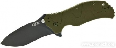 Складной нож Zero Tolerance ZT0350GRN, DLC Coated Blade, Green G-10 Handle