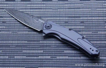   Kershaw Bareknuckle, Damascus Steel, Black Aluminium Handle