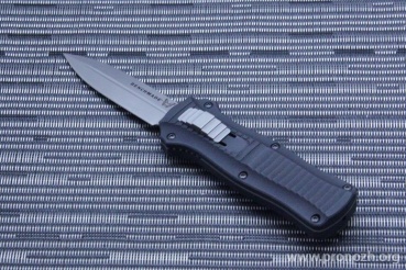 Автоматический складной нож фронтального выброса Benchmade Mini Infidel, Bead Blasted Blade, D2 Tool Steel, Black Anodized Aluminum Handle