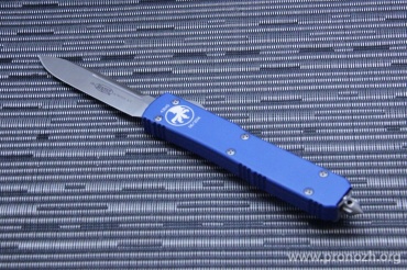 Автоматический складной нож фронтального выброса Microtech Ultratech S/E, Contoured Blue, Satin Standard