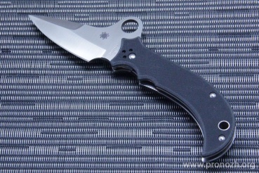    Spyderco Khalsa, VG-10 Steel, Satin Finish Blade, Black G-10 Handle