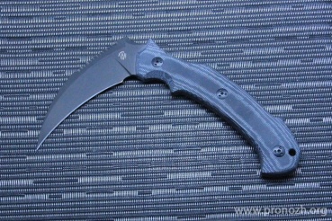   Bastinelli Creations  Grumpy Tactical Knife, Black M390, Micarta Handle