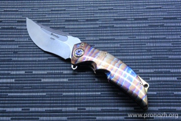 Складной нож Andre de Villiers Brawler Titanium Acid Rain Satin, M390 Steel