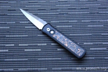    Pro-Tech Godson Livewire 20CV Steel, Satin Blade, Aluminum Handlewith Livewire Copper Carbon Fiber