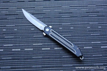   Begg Knives Kwaiken, Satin Finish Blade, D2 Tool Steel, Black Aluminum / Black G-10 Handle