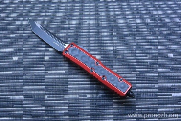 Автоматический складной нож фронтального выброса Microtech Daytona T/E, Signature Series Red Standard Bubble Inlay