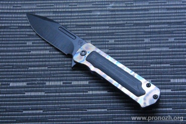   Medford Knife & Tool TFF-4, DLC Coated Blade, CPM S45VN Steel, Black G10 / Solar Flare Titanium Handle