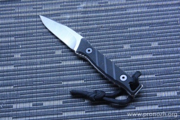   Medford Knife & Tool Necromancer, Stonewash Blade, CPM S35VN Steel, Black G-10 Handle
