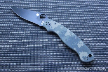   Spyderco Military, Black DLC-Coated Blade, Crucible CPM S30V Steel, Digital Camo G-10 Handle