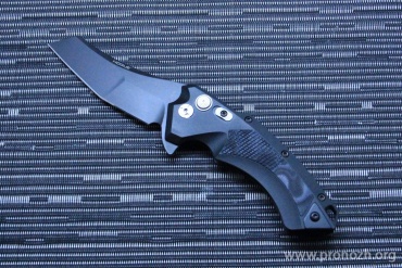   Hogue X5 3.5"  Wharncliffe Flipper, Black Blade, Black Aluminum Handle / G-Mascus G10 Insert