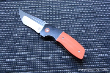   Begg Knives One, Satin Finish Blade, VG-10 Steel, Stainless Steel / Orange G-10 Handle