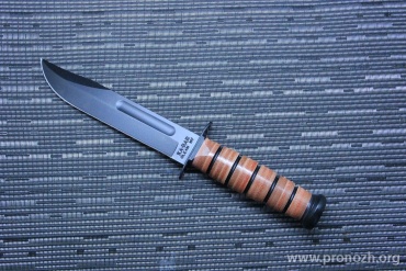 �����������  ��� KA-BAR Bowie USMC Full-Size  Knife, 1095 Carbon Steel, Leather Handle, Leather Sheath