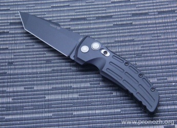 Складной автоматический нож Hogue EX-01 3.5" Tanto Auto, Black Blade, Black Aluminum Handle