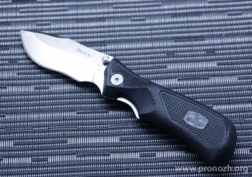 Складной нож Buck Folding ErgoHunter, Satin Finish Sandvik 12С27 Blade, Термопластик GRN with Dynaflex rubber Handle