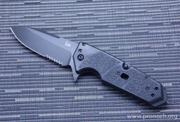 Складной нож Heckler & Koch by Hogue, Karma  Spear Point Flipper, Black Cerakote Blade, Combo Edge, Black G10 Handle