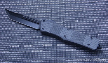 Автоматический складной нож фронтального выброса Microtech Combat Troodon Hellhound Tanto,  DLC Blade, Carbon Fiber Handle