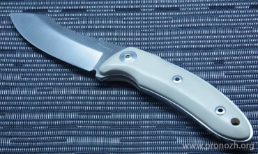 Фиксированный нож Katz  Kagemusha, Satin Finish, White Micarta Handle, Leather Sheath