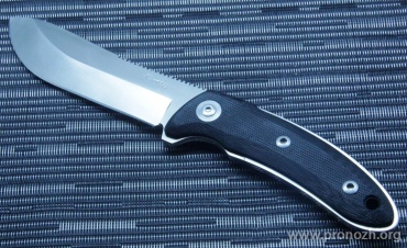 Фиксированный нож Katz  Pro Hunter Skinner, Satin Finish, Kraton Handle, Leather Sheath