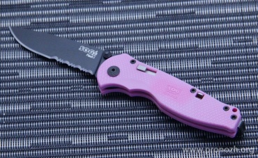Складной нож SOG Flash I, Black TiNi Blade,  Aus-8 Steel, Pink Zytel Handle, Combo Edge