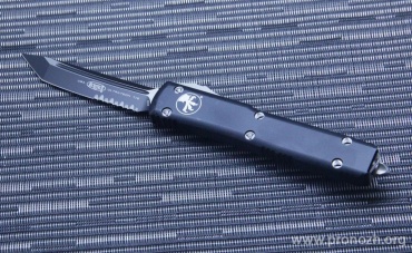 Автоматический складной нож фронтального выброса Microtech Ultratech Tanto, Partial Serrated Blade, Tactical Standard