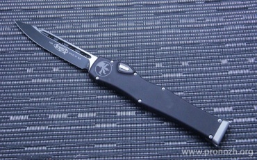 Автоматический складной нож фронтального выброса Microtech Halo VI S/E, Black Standard, Plain Edge