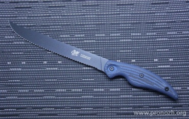 Рыбацкий нож  9" Black Titanium Bonded, Serrated Knife with Micarta Handle