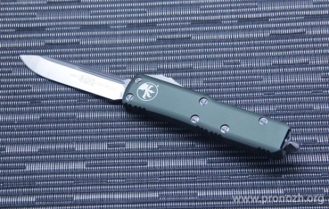 Автоматический складной нож фронтального выброса Microtech UTX-85 S/E, Contoured OD Green, Satin Standard