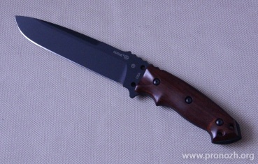 Фиксированный нож Hogue EX-F01 7" Drop Point, Black Blade, Cocobolo Wood Handle